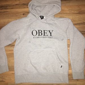 Light grey Obey sweatshirt (hoodie)